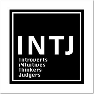 INTJ MBTI, 16 Personalities , black Posters and Art